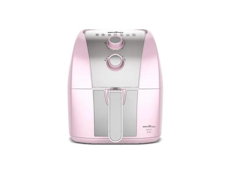 Fritadeira Air Fryer Britânia Rosa Sem Óleo 1500w 5,5 Litros - 110v ou