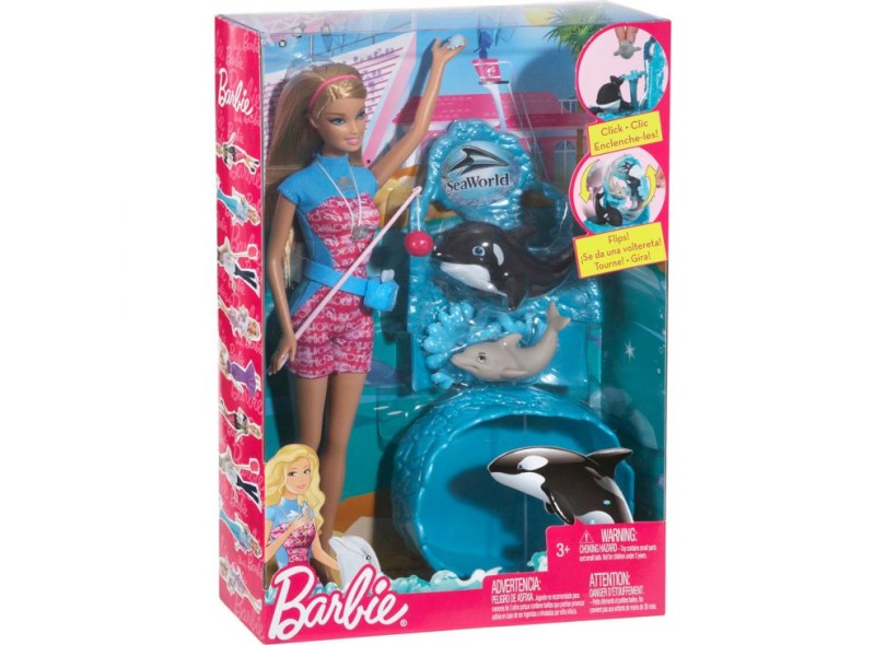 Boneca Barbie Quero Ser Treinadora do Sea World Mattel