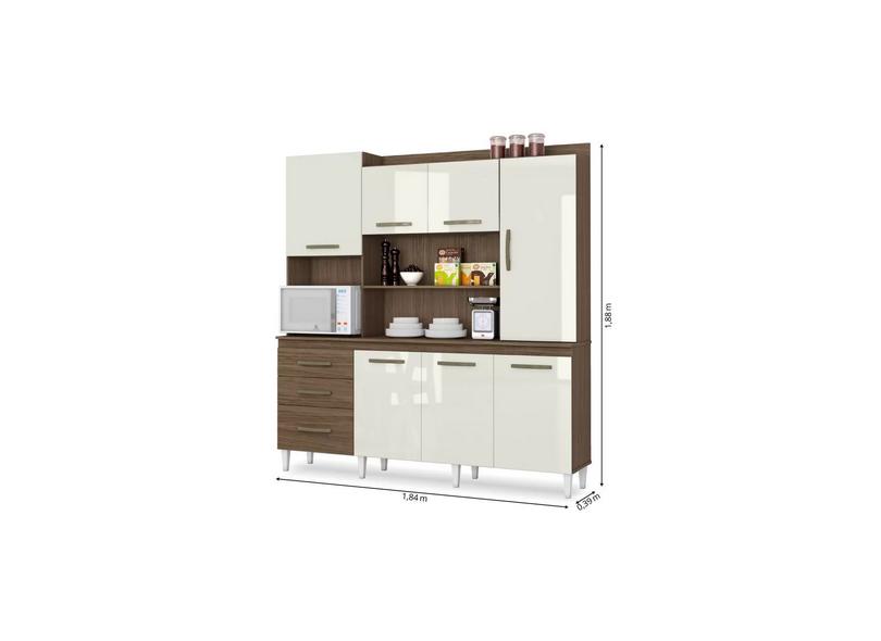 Cozinha Completa 3 Gavetas 7 Portas para Micro-ondas / Forno Mirela Aramóveis