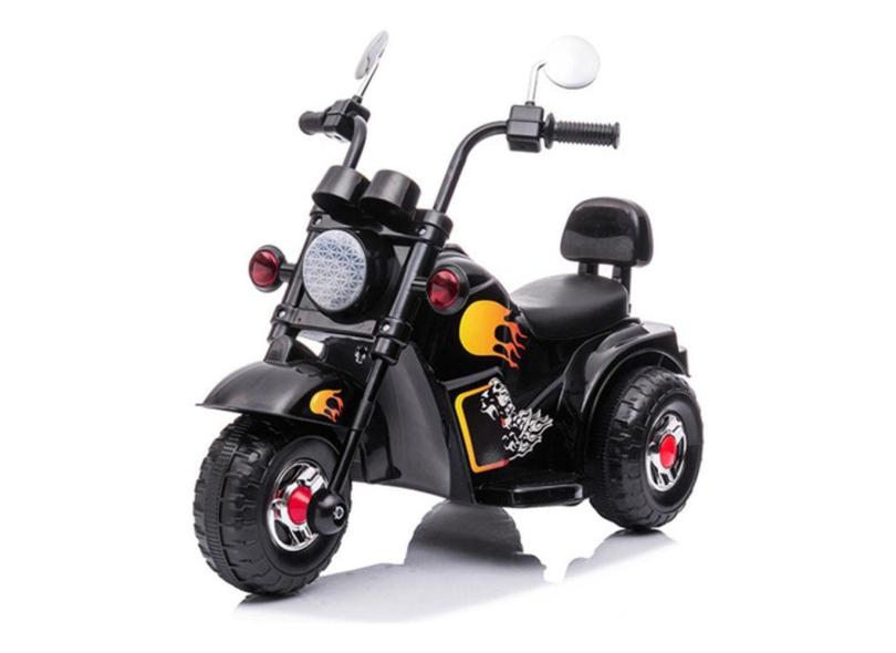 Mini Moto Elétrica 6v Infantil Preta Com Música E Farol Zippy