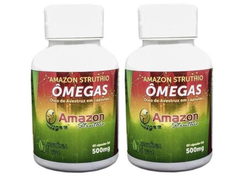 Kit 2 Óleo De Avestruz Amazon Struthio - 60 Capsulas
