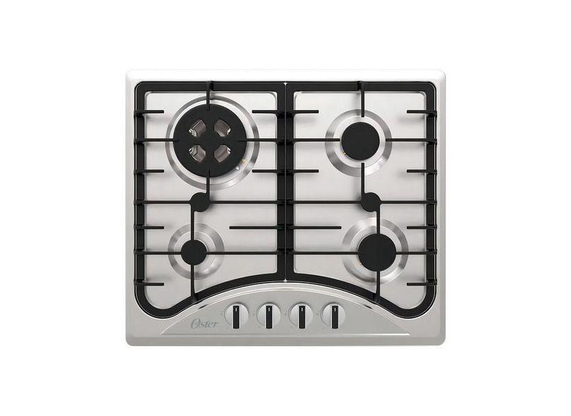 Cooktop A Gas 4 Bocas Semi Profissional 58x51cm Inox Oster, 110V/220V