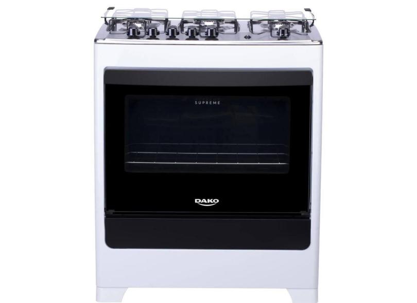 Fogão 5 Bocas Dako Supreme Branco com acendimento automático e Forno de 100L Bivolt