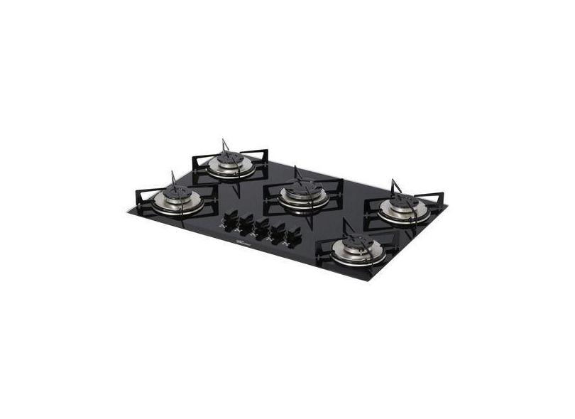 Cooktop A Gás - 5 Queimadores - Bivolt - Fischer, Preto, Bivolt