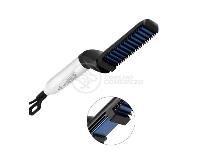 Prancha Alisadora Escova Modeladora Barba Cabelo Masculino FB161 Bivolt - For Beaut