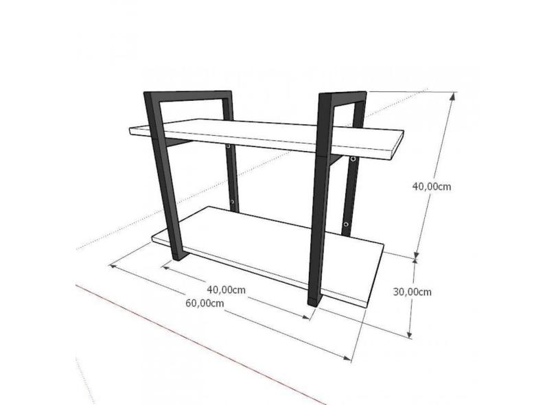Rack estilo industrial aço cor prateleiras 30cm cor OSB modelo ...
