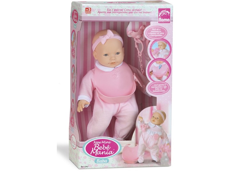 Boneca New Mini Bebê Mania Baba Roma Brinquedos