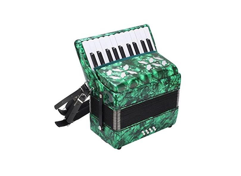 Acordeão Profissional, 22 Teclas e 8 Baixos Acordeão Concertina, Botão Acordeão Design Padrão Tamanho Padrão Internacional Acordeão Iniciante Instrumento Musical Mini Acordeão