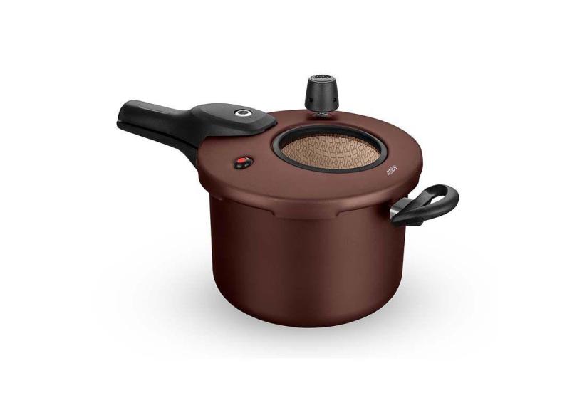 Panela De Pressão Fechamento Externo Antiaderente Chocolate