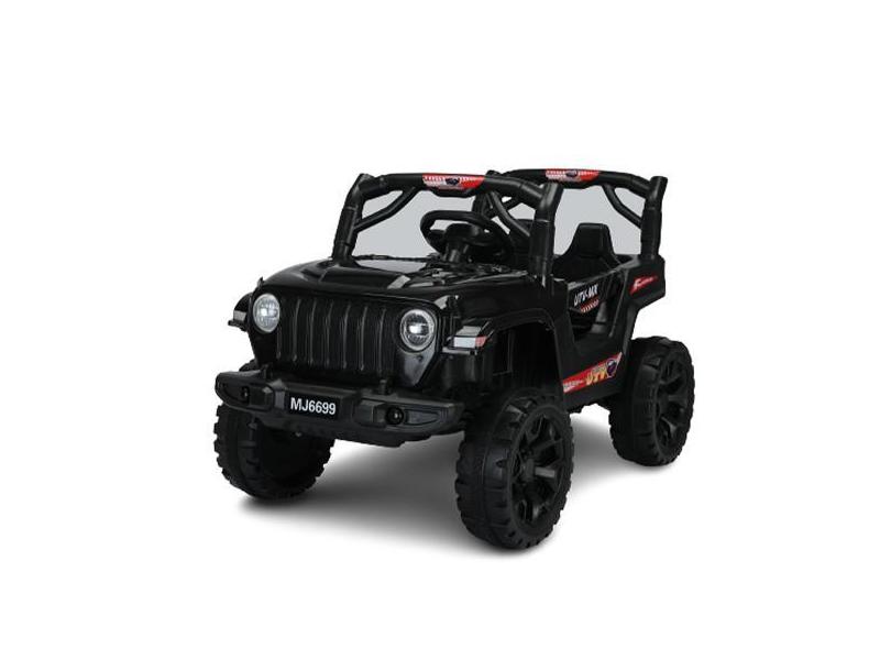 Carro Elétrico Infantil Mini Jeep 4X4 Preto Com Ré Luz Som - Bang Toys