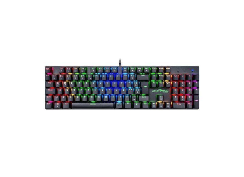 Teclado Mecanico Gamer Led Mamba Usb Switch Vermelho Viper Pro