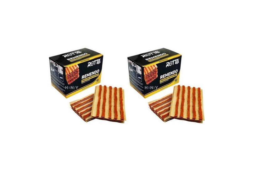 Kit Refil Remendo com 2 Caixas Para Pneu Sem Câmara Macarrão 120 Unida