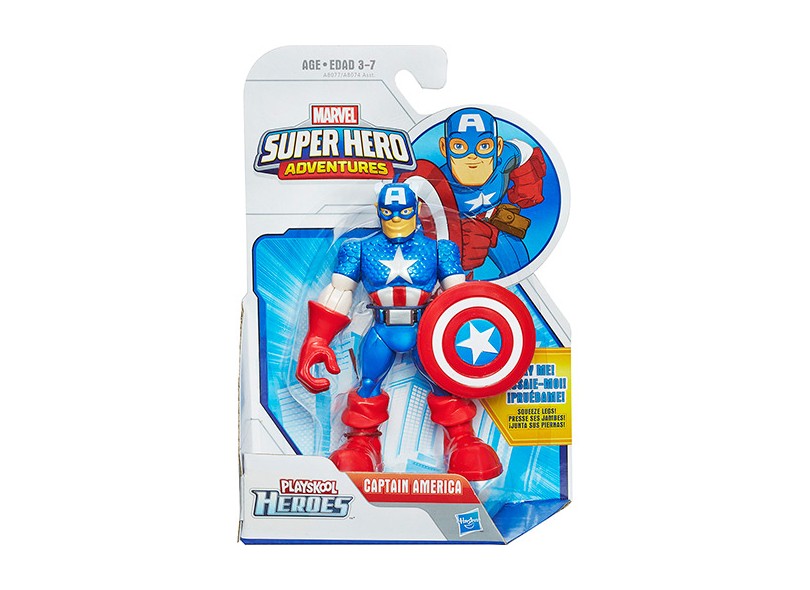 Boneco Capitão América Marvel Playskool Heroes A8074/A8077 - Hasbro