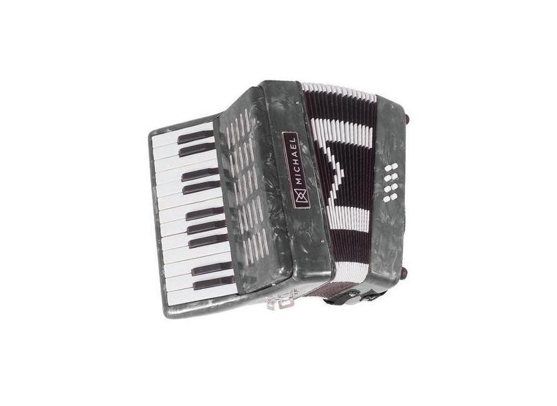 Acordeon Michael Acm0822 Pbk Preto Perolado 08 Baixos C/ Bag