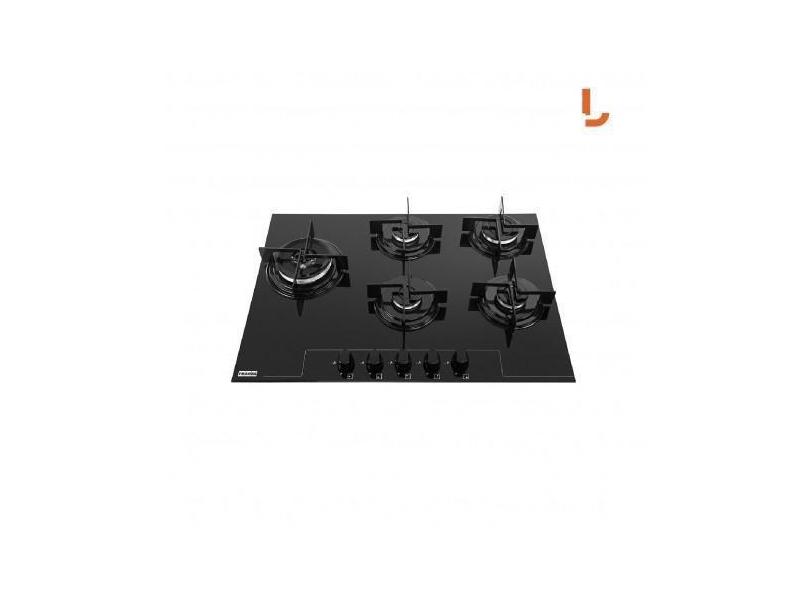 Cooktop a Gás Glass Inox 5 Bocas Acendimento Automático Bivolt Preto 4