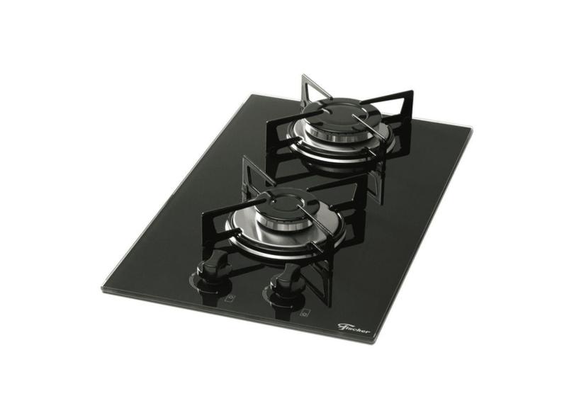 Cooktop a Gás Fischer 2 Bocas Mesa Vidro Bivolt