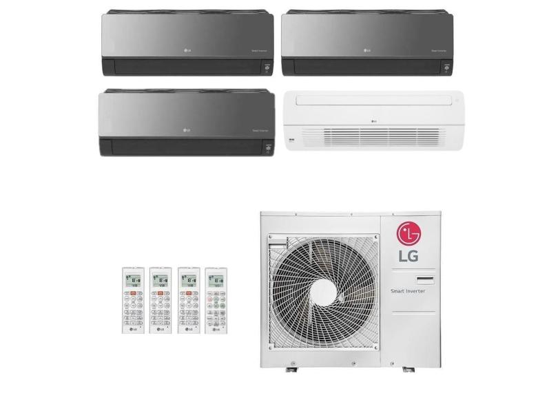 Ar-Condicionado Multi Split Inverter LG 30.000 (3x Evap HW Artcool 9.000 + 1x Evap Cassete 1 Via 24.000) Quente/Frio 220V