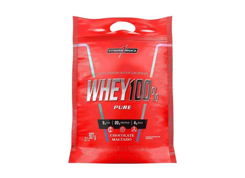 Whey 100 Pure 907g Refil Chocolate Maltado Integralmédica