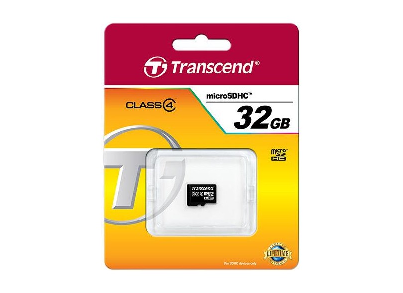 Cartão de Memória Micro SDHC Transcend 32 GB TS32GUSDC4