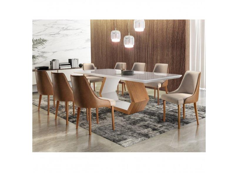 Conjunto Mesa 8 Lugares + Cadeiras Medalhão