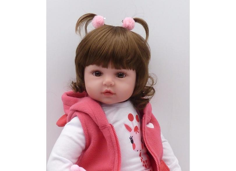 Boneca Bebe Reborn Malkitoys Silicone Morena Bianca 55cm - Malki toys