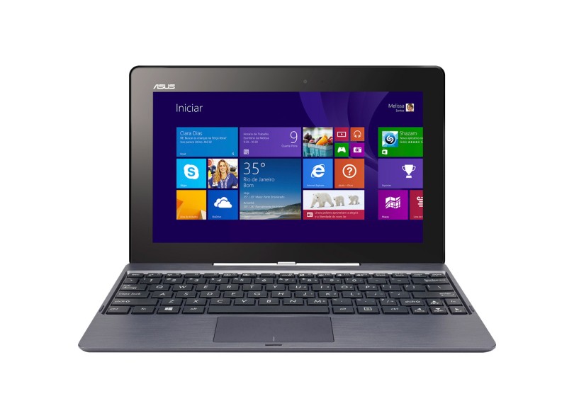 Notebook Conversível Asus Quad-Core Processor 2 GB de RAM HD 500 GB SSD 32 GB LED 10.1 " Touchscreen Windows 8.1 T100