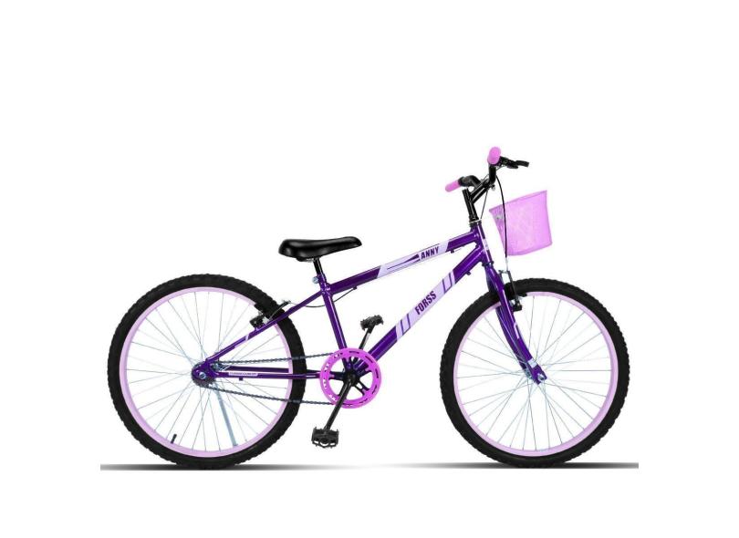 Bicicleta Infantil Forss Anny Aro 24 C/cestinha Sem Marchas-Unissex