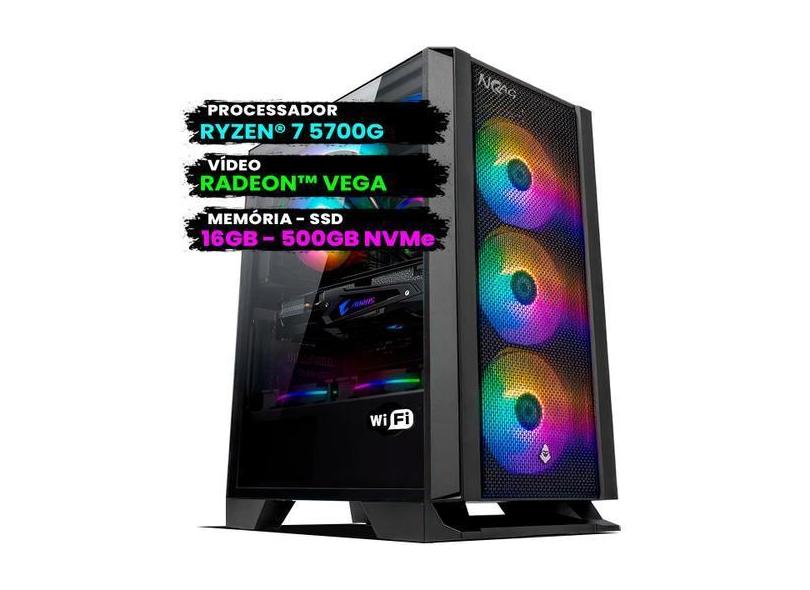 Pc Gamer Computador Completo Ryzen 7 5700G / 16Gb / 500Gb Nvme - Nolag
