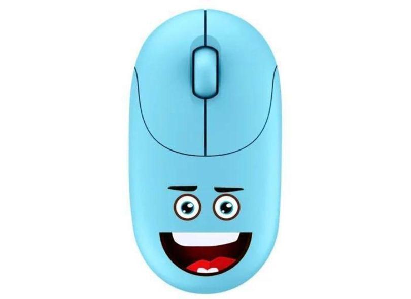 Mouse Sem Fio Wireless Emoji Kids Kms002 Azul Bright