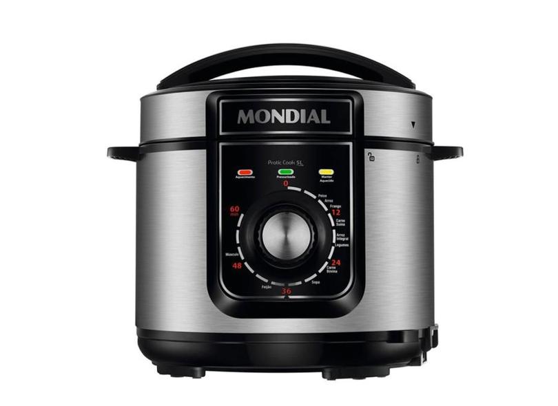 Panela de Pressão Elétrica Mondial 5l Pe-48-5l-i 900w Preto com Inox