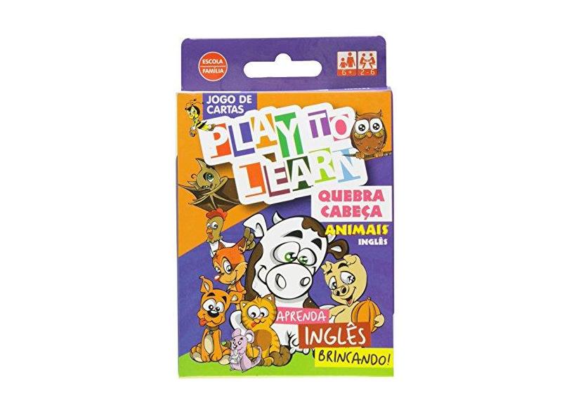 Aprenda Inglês Brincando - Jogo de Cartas - Quebra Cabeça Animais - Play To Learn - 9788568286029