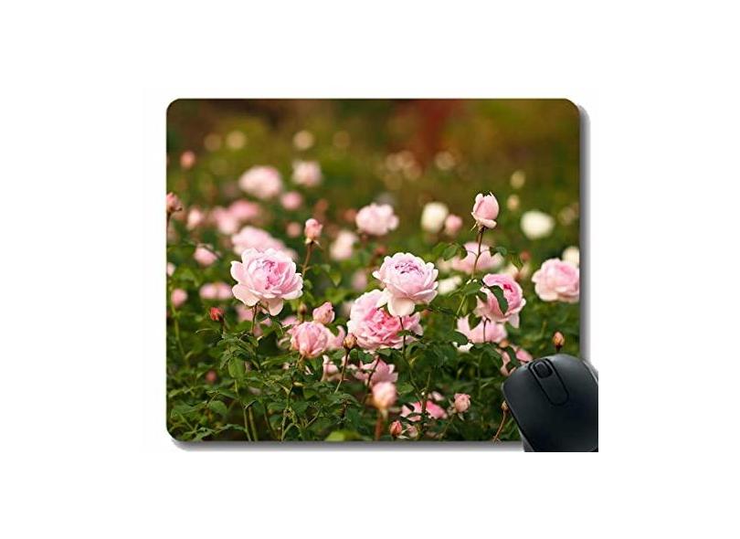 Mouse pad de borracha antiderrapante para jogos, mouse pad de borracha com rosas e flores para jardim