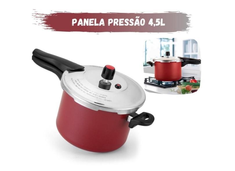 Panela De Pressão Antiaderente Fechamento Externo 4.5 Litros