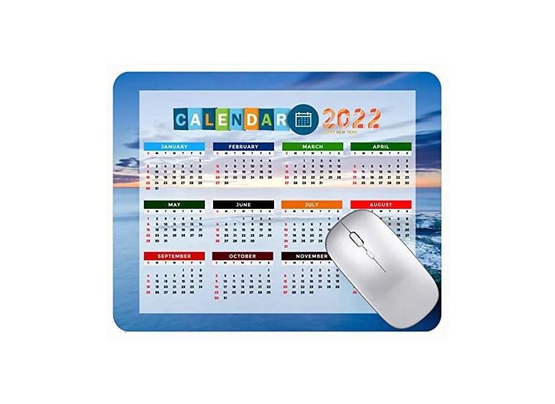 Mouse pad para jogos com calendário 2022 Espanha Valencia Stones Moss Mouse pads