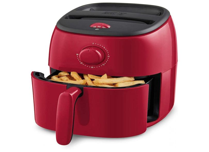 Fritadeira Eletrica Airfryer 2.6L Com Frigideira Antiaderente E Desligamento Automatico, 1000W, 110V, Dash Dcaf200gbrd02, Vermelho