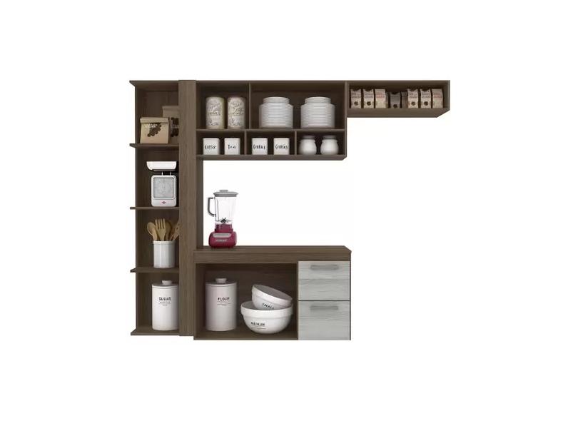 Cozinha Compacta 2,45m 6 Portas e 1 Gaveta MX Móveis Zoe - Baratão