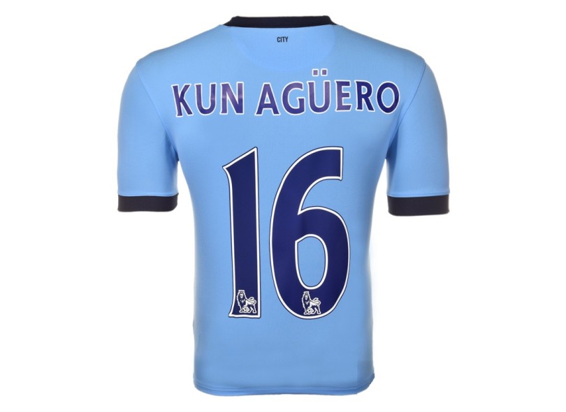 Camisa Jogo Manchester City I 2014/15 Kun Aguero nº 16 Nike
