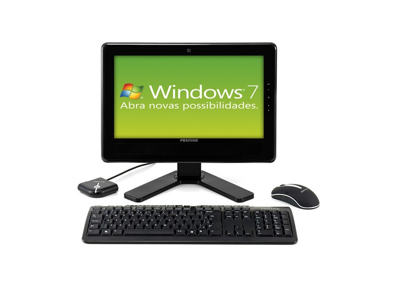 Desktop Positivo All In One Union 530 c/ Intel® Atom 230 1GB 160GB DVD-RW Slim LCD 15.6'' Windows 7 Starter - Positivo