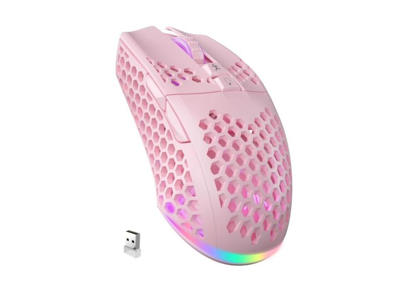 Mouse sem fio para jogos solakaka SM600 plus Bluetooth 5.1 rosa