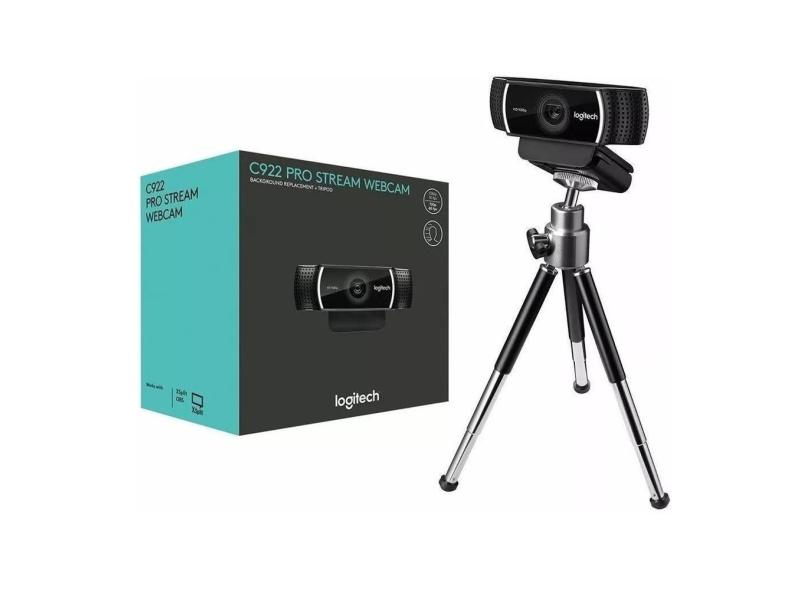 Webcam C922 Pro 1080P Com Tripé Full HD Live Preto