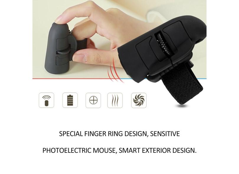 Mouse óptico sem fio Handheld Dedo Ratos Anel Rato Mini Economia de ...