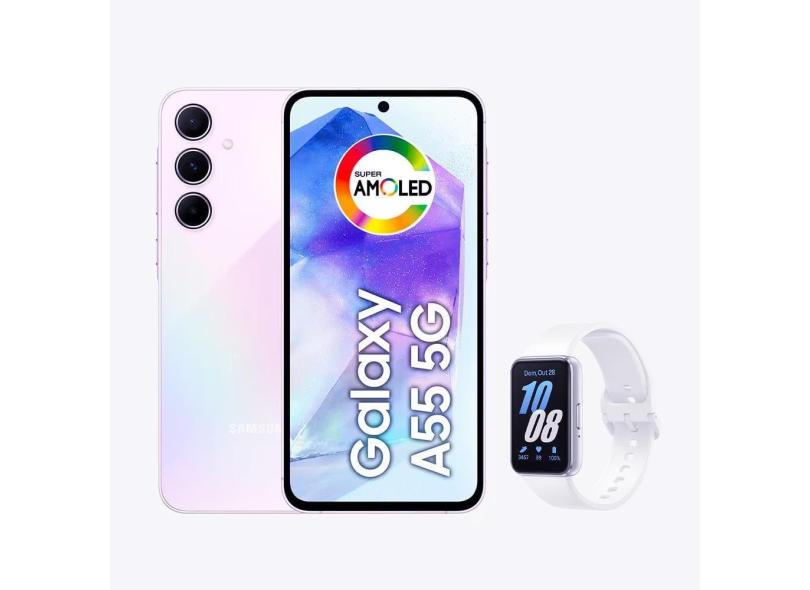 Kit Smartphone Samsung Galaxy A55 5G 256GB + Smartband Samsung Galaxy Watch Fit3 40mm