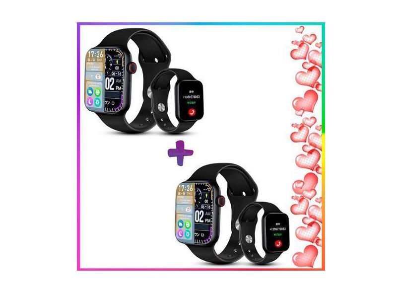 Relogio Smartwatch Kit Casal Feminino Para Samsung Android e IOS - Hap