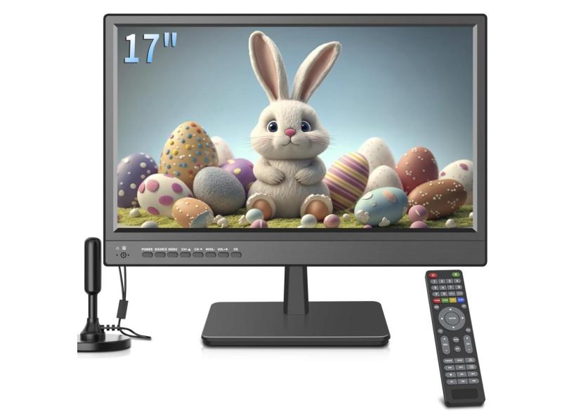 TV Jexiop de tela plana de 17 polegadas com sintonizador atsc, porta USB hdmi