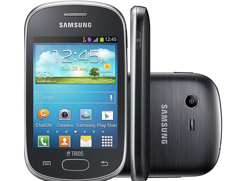 Smartphone Samsung Galaxy Star Trios GT-S5283B Câmera 2,0 MP 3 Chips 4GB Android 4.1 (Jelly Bean) Wi-Fi 3G