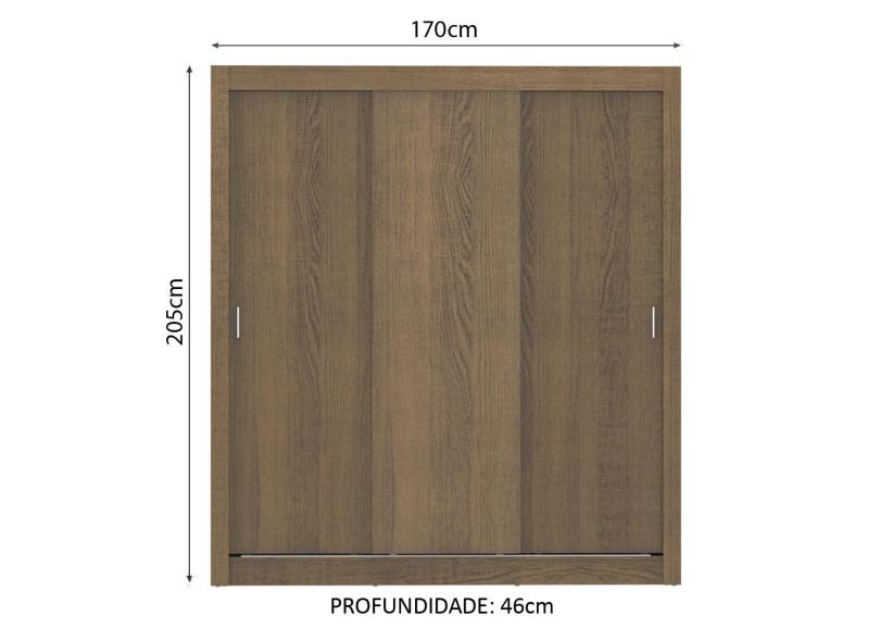 Guarda-Roupas Casal 3 Portas 2 Gavetas Lyon Madesa