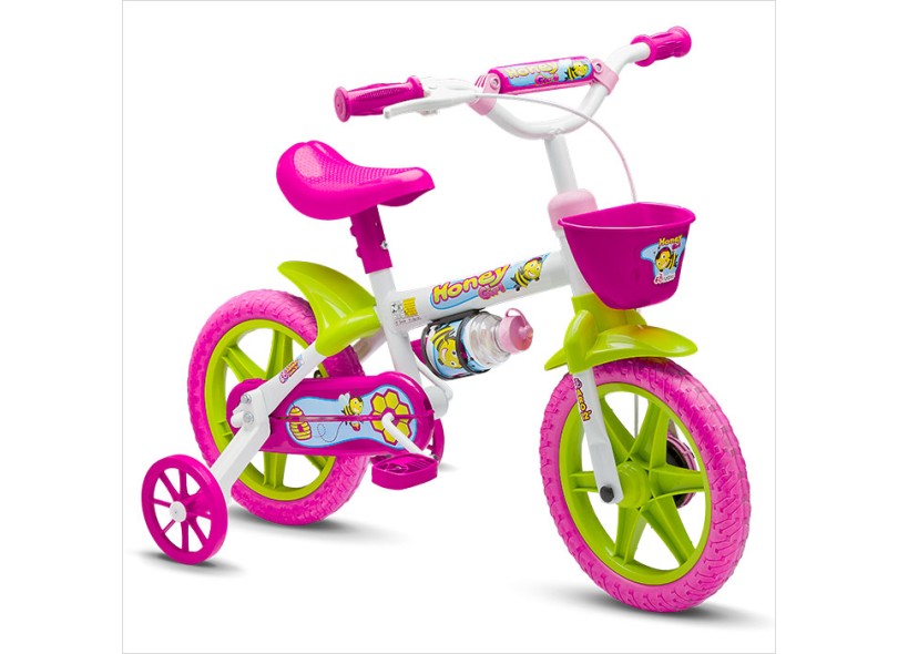 Bicicleta Nathor Aro 12 Freio V-Brake Honey Girl