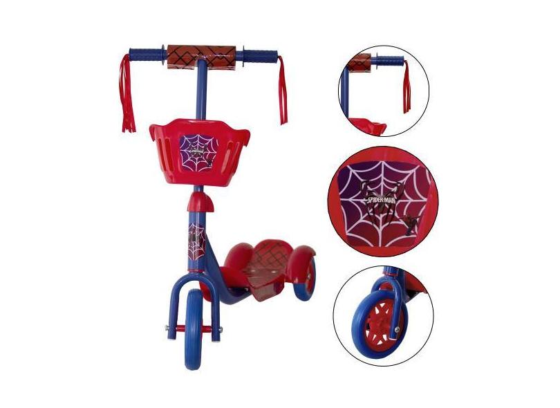 Patinete Infantil 3 Anos Ajustavel Homem Aranha Radical 20Kg - Toys 2U