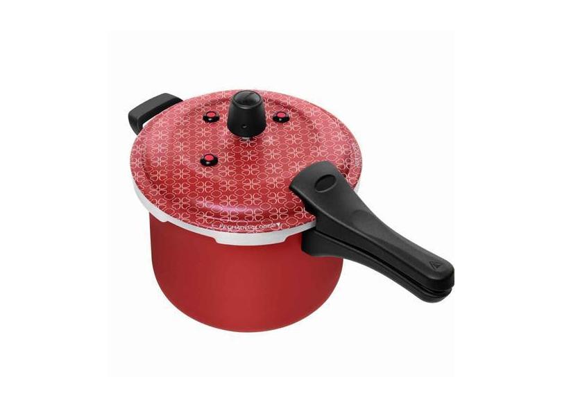 Panela De Pressão Antiaderente Fecho Externo 5 Litros 4 Válvulas De Se