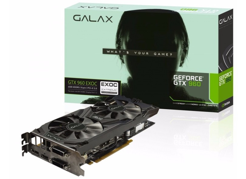 Placa de Video NVIDIA GeForce GTX 960 4 GB DDR5 128 Bits Galax 96NQH8DVD9CJ